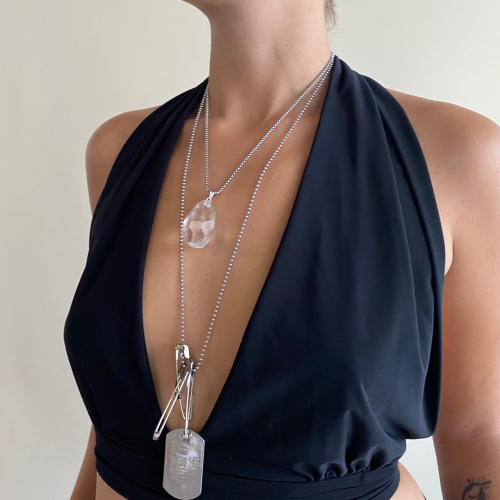 Black Halter Wrap Style Top 🖤